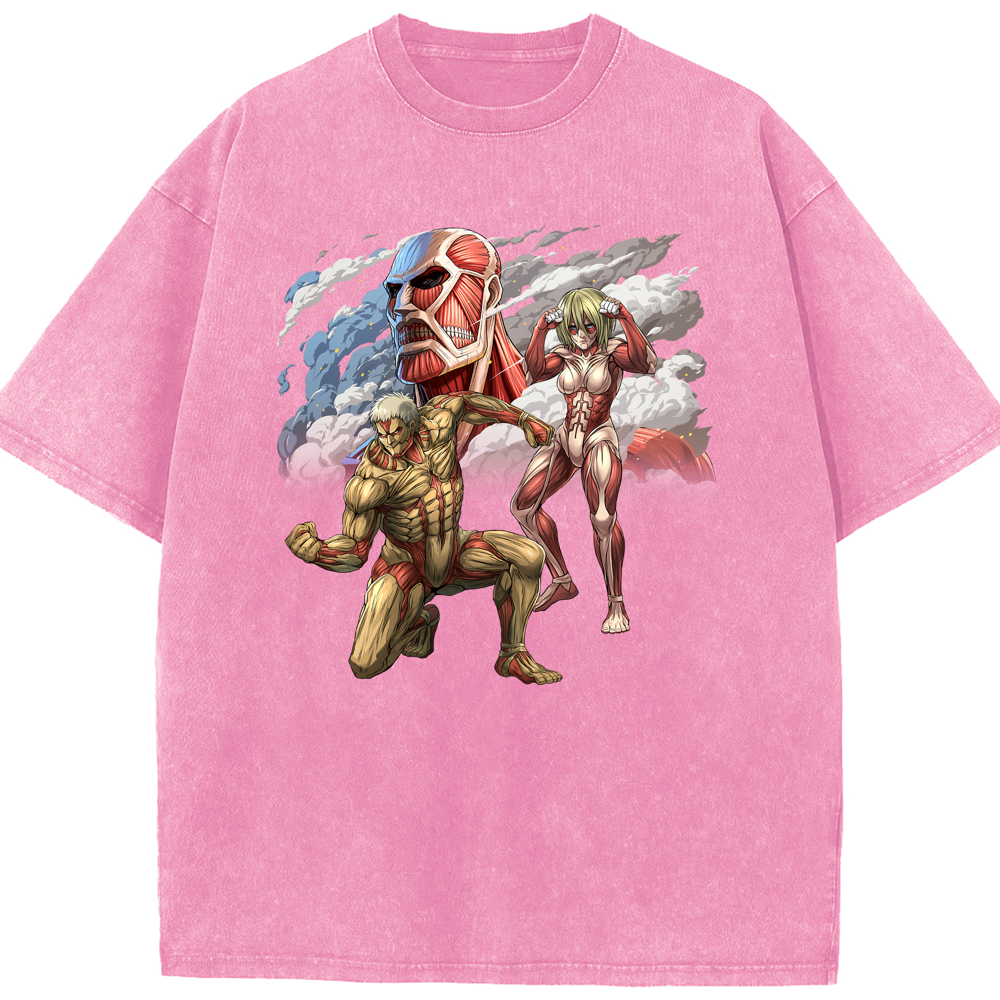 （画像用） 進撃の巨人 Attack on Titan 綿100% ヴィンテージ風 半袖Tシャツ（フロントプリント）
